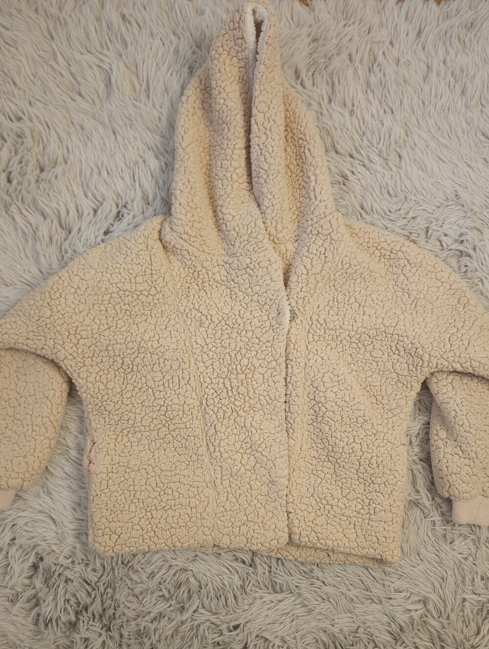 Cat & Jack Cozy Cream Sherpa Hoodie Jacket